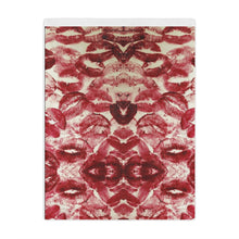 Load image into Gallery viewer, Plush Red Lip Minky Blanket — Cozy Plush Lip Kisses Print Throw